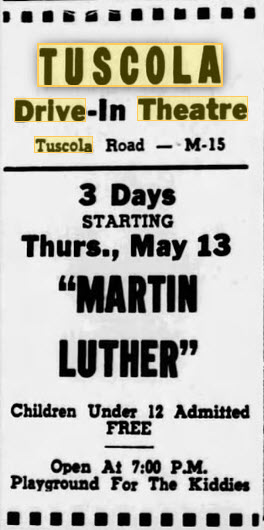 Tuscola Drive-In Theatre - 13 May 1954 Ad